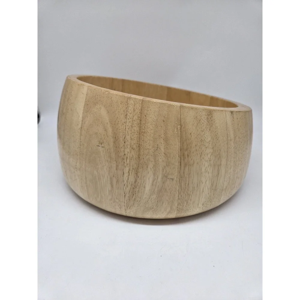 Dansk Graves‎ Studio High/Low Blonde Wood Slope Salad Bowl 11.5 in